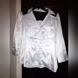 Women's silky with lace long sleeve top